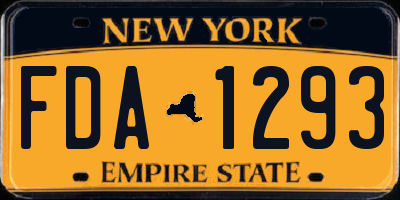 NY license plate FDA1293