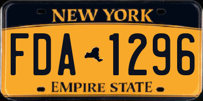 NY license plate FDA1296