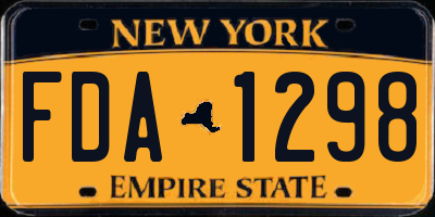 NY license plate FDA1298