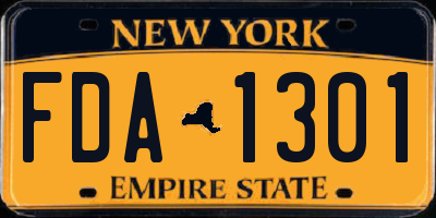 NY license plate FDA1301