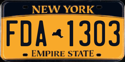 NY license plate FDA1303