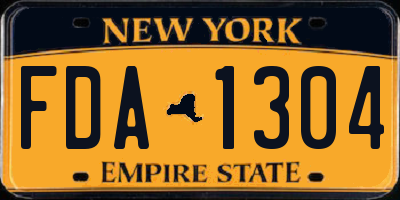 NY license plate FDA1304