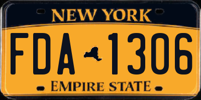 NY license plate FDA1306