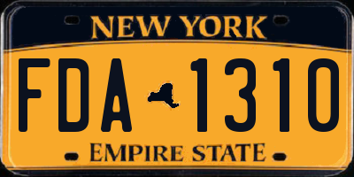 NY license plate FDA1310