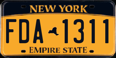 NY license plate FDA1311