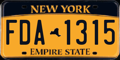 NY license plate FDA1315