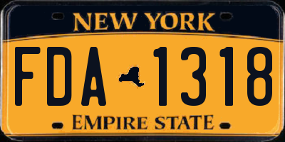 NY license plate FDA1318