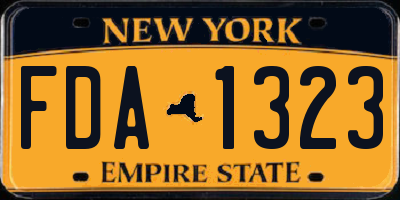 NY license plate FDA1323