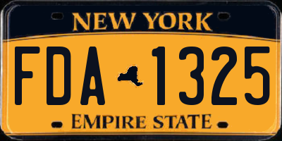 NY license plate FDA1325