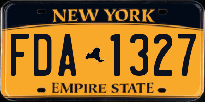 NY license plate FDA1327