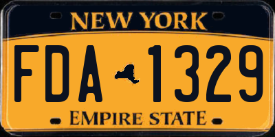 NY license plate FDA1329