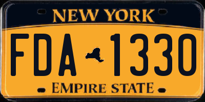 NY license plate FDA1330
