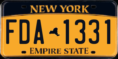 NY license plate FDA1331