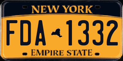 NY license plate FDA1332