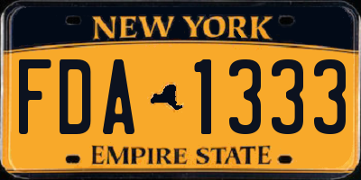 NY license plate FDA1333
