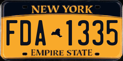 NY license plate FDA1335
