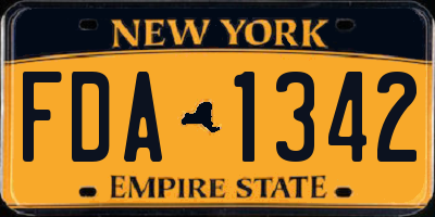 NY license plate FDA1342