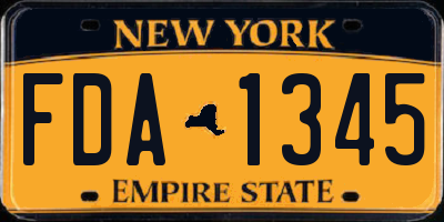 NY license plate FDA1345
