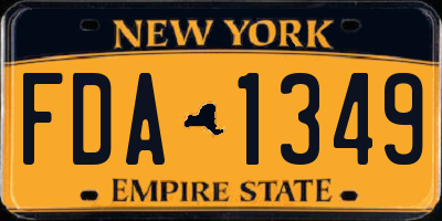 NY license plate FDA1349