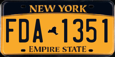 NY license plate FDA1351