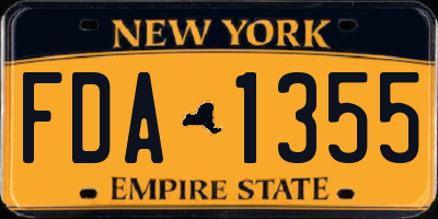 NY license plate FDA1355