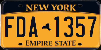 NY license plate FDA1357