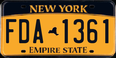 NY license plate FDA1361
