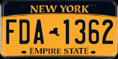 NY license plate FDA1362