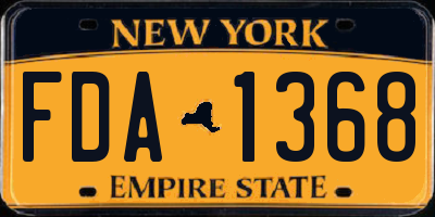 NY license plate FDA1368