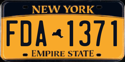 NY license plate FDA1371
