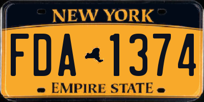 NY license plate FDA1374