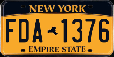 NY license plate FDA1376
