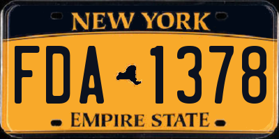 NY license plate FDA1378