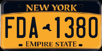 NY license plate FDA1380