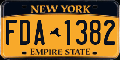 NY license plate FDA1382