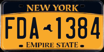 NY license plate FDA1384