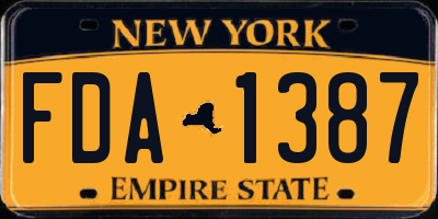 NY license plate FDA1387
