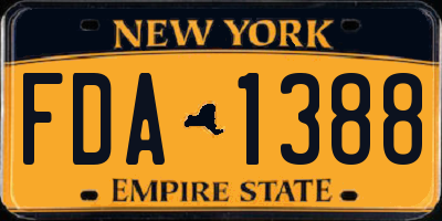 NY license plate FDA1388