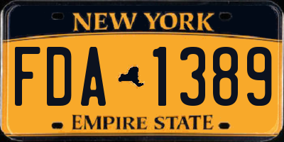 NY license plate FDA1389