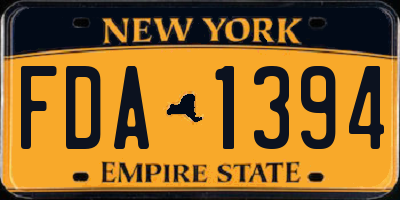 NY license plate FDA1394