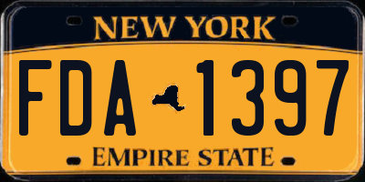 NY license plate FDA1397