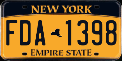 NY license plate FDA1398