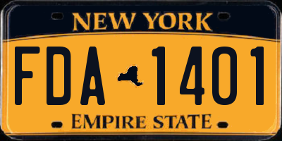 NY license plate FDA1401