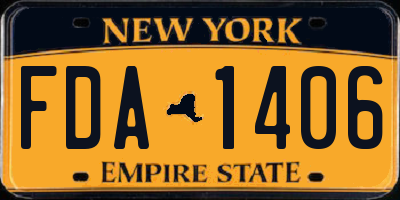NY license plate FDA1406