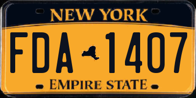 NY license plate FDA1407