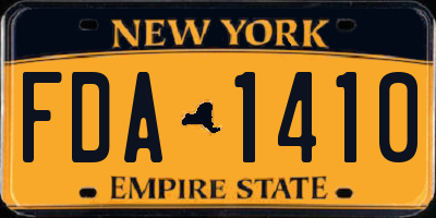 NY license plate FDA1410