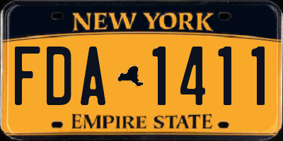 NY license plate FDA1411