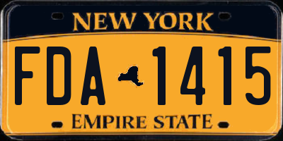NY license plate FDA1415