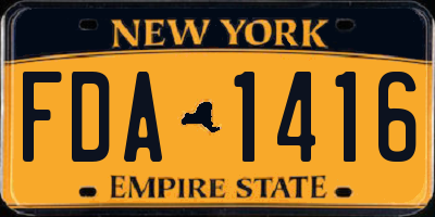 NY license plate FDA1416