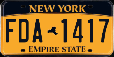 NY license plate FDA1417
